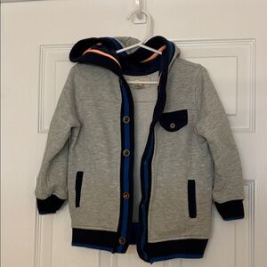 Peek Gray Hoodie with Blue and Black Trim